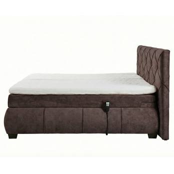 Polohovací postel s matrací a topperem SALENA tmavě hnědá, 160x200 cm 4