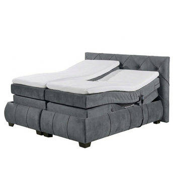 Polohovací postel s matrací a topperem SALENA šedá, 160x200 cm 2