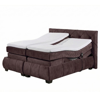 Polohovací postel s matrací a topperem SALENA kaštanová, 160x200 cm 2