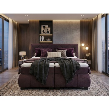 Polohovací postel s matrací a topperem SALENA kaštanová, 160x200 cm 5