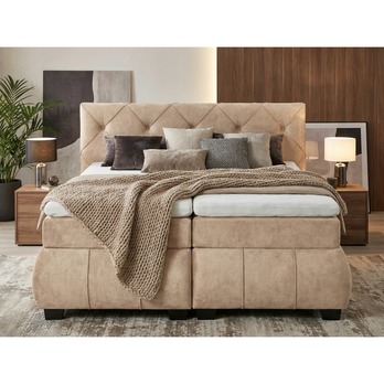 Polohovací postel s matrací a topperem SALENA béžová, 180x200 cm 5