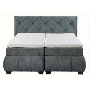 Polohovací postel s matrací a topperem SALENA šedá, 180x200 cm 3