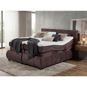 Polohovací postel s matrací a topperem SALENA kaštanová, 180x200 cm 6