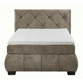 Polohovací postel s matrací a topperem SALENA hnědošedá, 120x200 cm 3