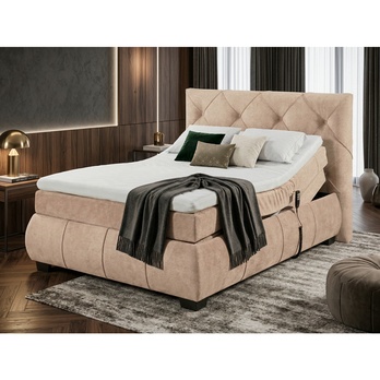 Polohovací postel s matrací a topperem SALENA béžová, 120x200 cm 5