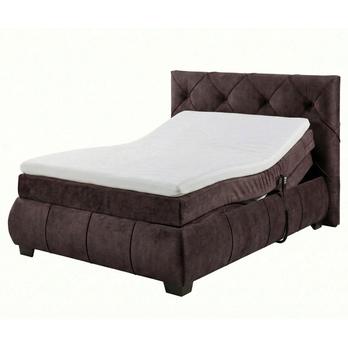 Polohovací postel s matrací a topperem SALENA tmavě hnědá, 120x200 cm 2