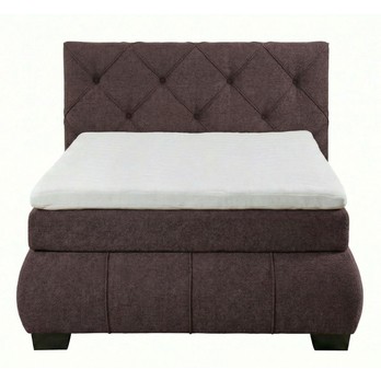 Polohovací postel s matrací a topperem SALENA tmavě hnědá, 120x200 cm 3