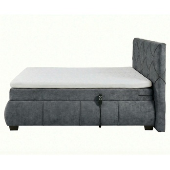 Polohovací postel s matrací a topperem SALENA šedá, 120x200 cm 4