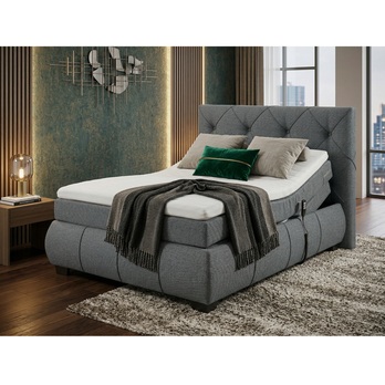 Polohovací postel s matrací a topperem SALENA šedá, 120x200 cm 5