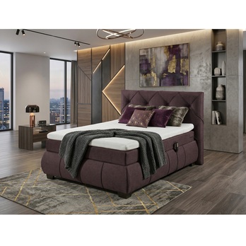 Polohovací postel s matrací a topperem SALENA kaštanová, 120x200 cm 1