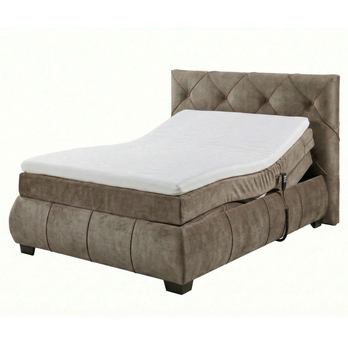 Polohovací postel s matrací a topperem SALENA hnědošedá, 120x200 cm 2