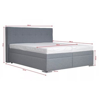 Postel boxspring SAMBA šedá, 180x200 cm 5