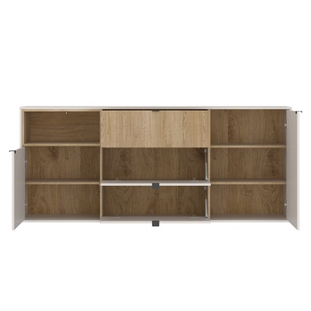 Komoda SAMM dub cremona/kamenná béžová, šířka 204 cm 2