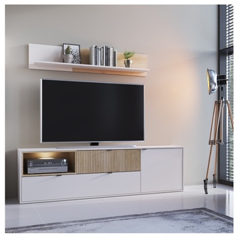 TV komoda SAMM dub cremona/kamenná béžová, šířka 204 cm 1