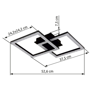 Stropní LED svítidlo SAPENA 2 černá 8