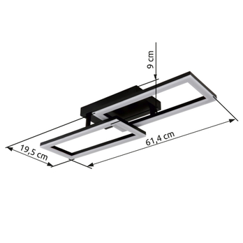 Stropní LED svítidlo SAPENA 3 černá/bílá 6