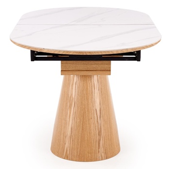 Jídelní stůl SARAES bílý mramor/přírodní 3