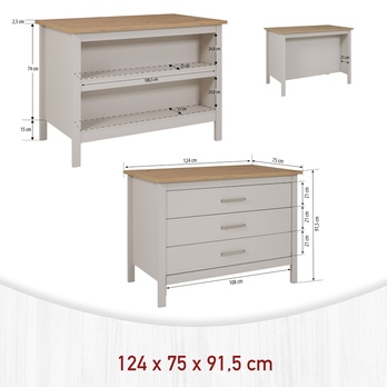 Ostrůvek SARDEGNA 2 kašmírová/dub artisan 8