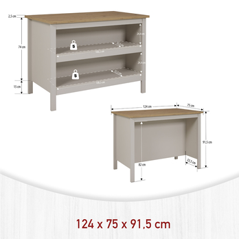 Ostrůvek SARDEGNA 3 kašmírová/dub artisan 7