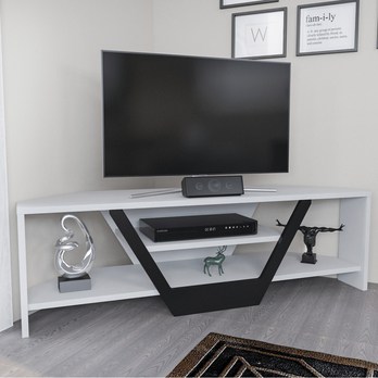 TV stolek SARES bílá/černá 3