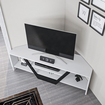 TV stolek SARES bílá/černá 4