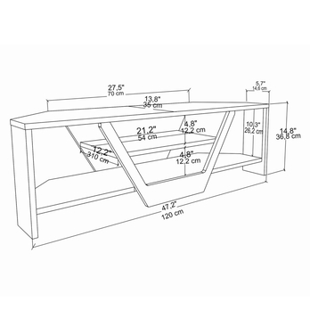 TV stolek SARES bílá/černá 5