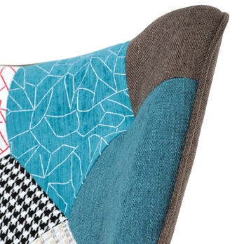 Houpací křeslo SARIA kaučukovník/patchwork 13