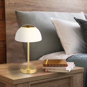 Stolní lampa SARIMA mosaz/bílá 1