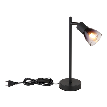 Stolní lampa SATELLA černá/kouřové sklo 4