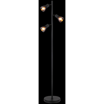 Stojací lampa SATELLA černá/kouřové sklo 2