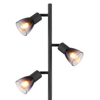 Stojací lampa SATELLA černá/kouřové sklo 5