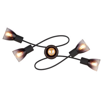 Stropní svítidlo SATELLA černá/kouřové sklo 4