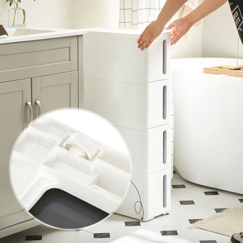 Regál s boxy SAVE bílá/šedá 5