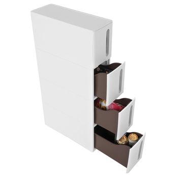 Regál s boxy SAVE bílá/hnědá 7