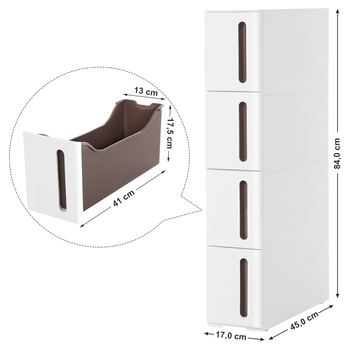 Regál s boxy SAVE bílá/hnědá 11