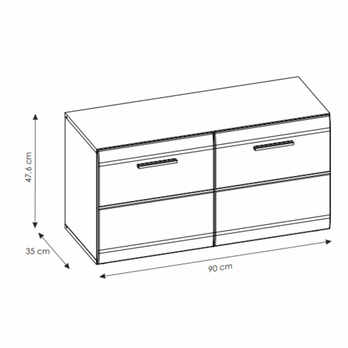 Botníková lavice SAVIO bílá vysoký lesk/kouřově šedá 2