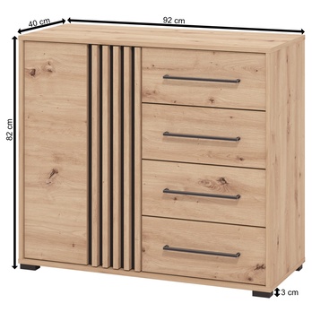 Komoda SCALA dub artisan, šířka 93 cm 5