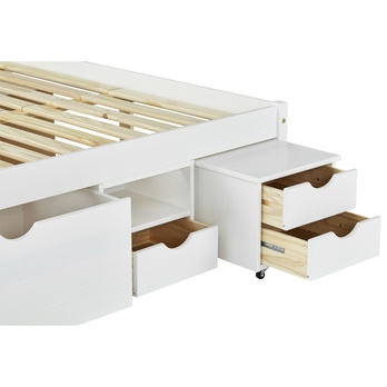 Postel s nočními stolky SCALLA bílá, 140x200 cm 5