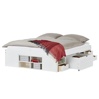 Postel s nočními stolky SCALLA bílá, 160x200 cm 1