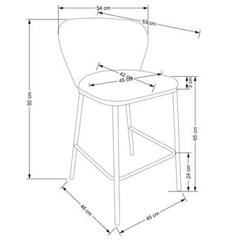 Barová židle SCH-119 krémová/černá 5