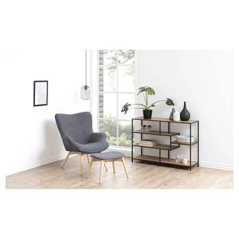 Regál SEANO černá/divoký dub, šířka 114 cm 5