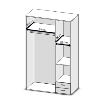 Šatní skříň SEBA 3 bílá 7