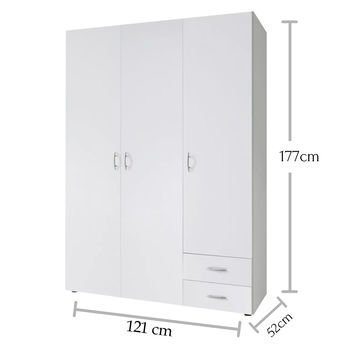 Šatní skříň SEBA 3 bílá 8