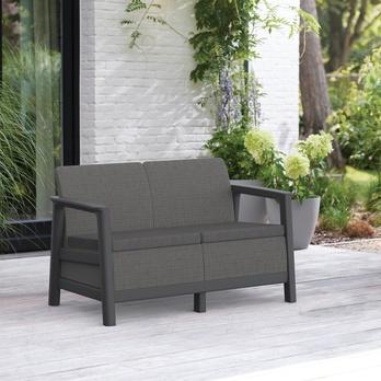 Zahradní pohovka SEDONA 2 šedá/grafitová 1