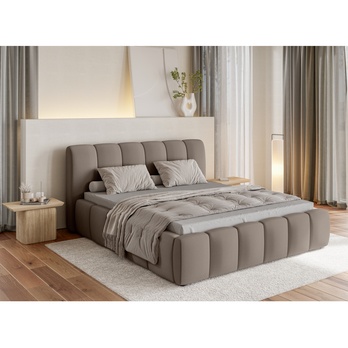 Postel s roštem SEDRIK taupe, 160x200 cm 1