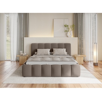 Postel s roštem SEDRIK taupe, 140x200 cm 4