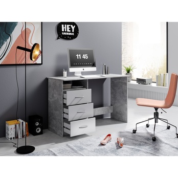 Psací stůl SELAS beton/bílá 7