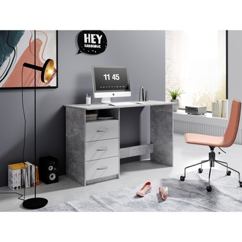 Psací stůl SELAS beton/bílá 1