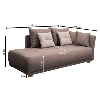 Pohovka/Divan SELAVI pravá, hnědá 9