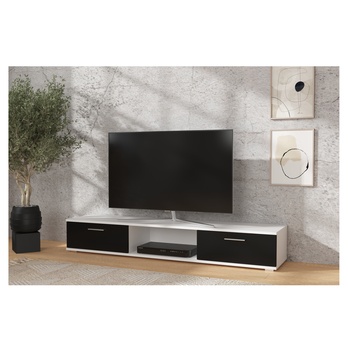 TV stolek SELLA bílá matná/černá matná 1